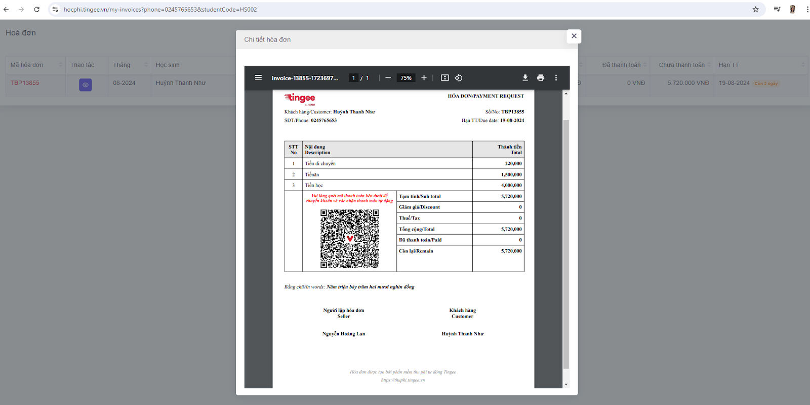 Kết quả tra cứu