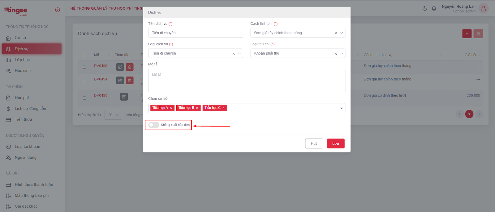 Công tắc xuất hóa đơn