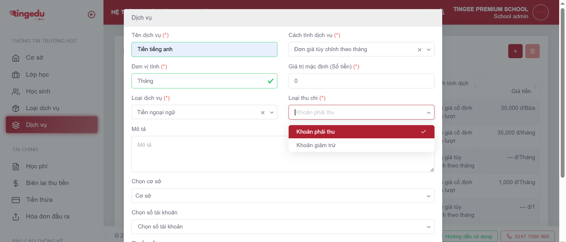 Phân loại thu chi
